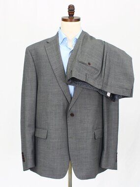 Tallia 48L 42x33 Gray Full Suit 2-Button Solid R865